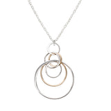 Cynthia Gold & Silver Concentric Circle Dangle Necklace