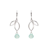 Ella Silver Mini Sprout Earrings with Gemstones