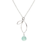 Ella Silver Small Sprout Necklace with Gemstone