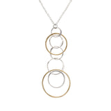 Cynthia Waterfall Gold & Silver Dangle Circle Necklace