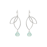 Ella Silver Petal Earrings with Gemstones