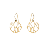 Gold Small Organic Circle Cactus Earrings