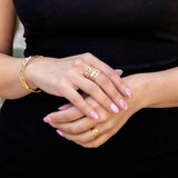 Gold Slender Cactus Cuff Bracelet