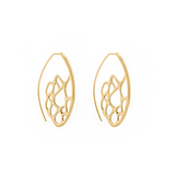 Gold Desert Sunrise Cactus Hoop Earrings