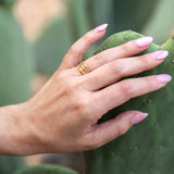 Gold Slender Band Cactus Ring