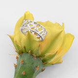 Silver Medium Band Cactus Ring