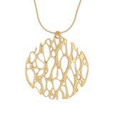 Gold Extra Large Organic Circle Cactus Necklace