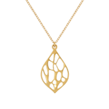 Gold Medium Pointed Teardrop Cactus Necklace