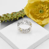 Silver Medium Band Cactus Ring