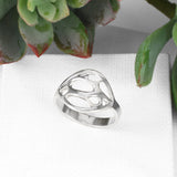 botanic freeform handmade silver ring