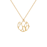 Gold Small Organic Circle Cactus Necklace