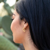 Small Silver Pointed Teardrop Cactus Hoop Earrings