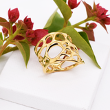 gold wide cactus ring