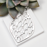 Extra Silver Large Framed Lily Cactus Necklace