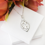 Small Silver Pointed Teardrop Cactus Necklace