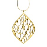 Gold Extra Large Pointed Teardrop Cactus Necklace