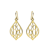 Gold Medium Pointed Teardrop Cactus Earrings