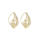 Gold Medium Pointed Teardrop Cactus Hoop Earrings