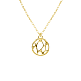 Gold Small Framed Circle Cactus Necklace