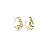 Gold Small Pointed Teardrop Cactus Hoop Earrings