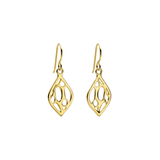 Gold Small Pointed Teardrop Cactus Earrings