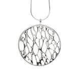 Extra Silver Large Framed Circle Cactus Necklace