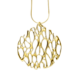 Gold Extra Large Organic Circle Cactus Necklace