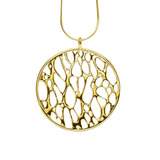 Gold Extra Large Framed Circle Cactus Necklace