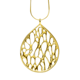 Gold Extra Large Teardrop Cactus Necklace