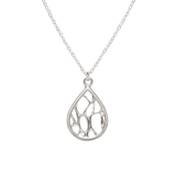 Medium Silver Teardrop Cactus Necklace