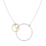 Cynthia Silver & Gold Cluster Circle Necklace