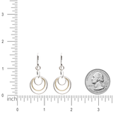 Cynthia Gold & Silver Concentric Circle Dangle Earrings