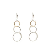 Cynthia Small Silver & Gold Three Circle Linked Earrings