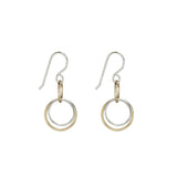 Cynthia Small Gold & Silver Three Circle Dangle Earrings