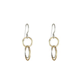 Cynthia Small Gold & Silver Three Circle Dangle Earrings