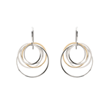 Cynthia Medium Silver & Gold Nest Circle Earrings