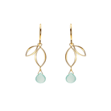 Ella Gold Mini Sprout Earrings with Gemstones