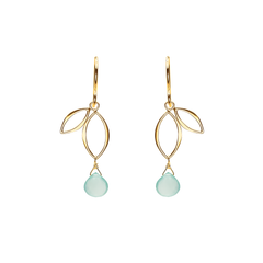 Ella Gold Mini Sprout Earrings with Gemstones