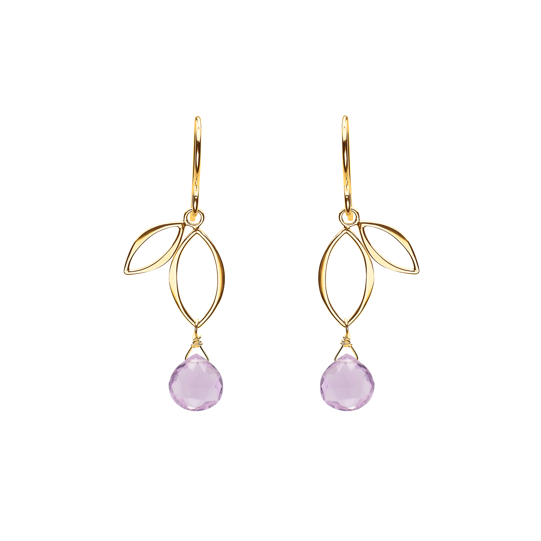 Ella Gold Mini Sprout Earrings with Gemstones