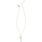 Ella Gold Four Leaf Drop Necklace with Gemstone