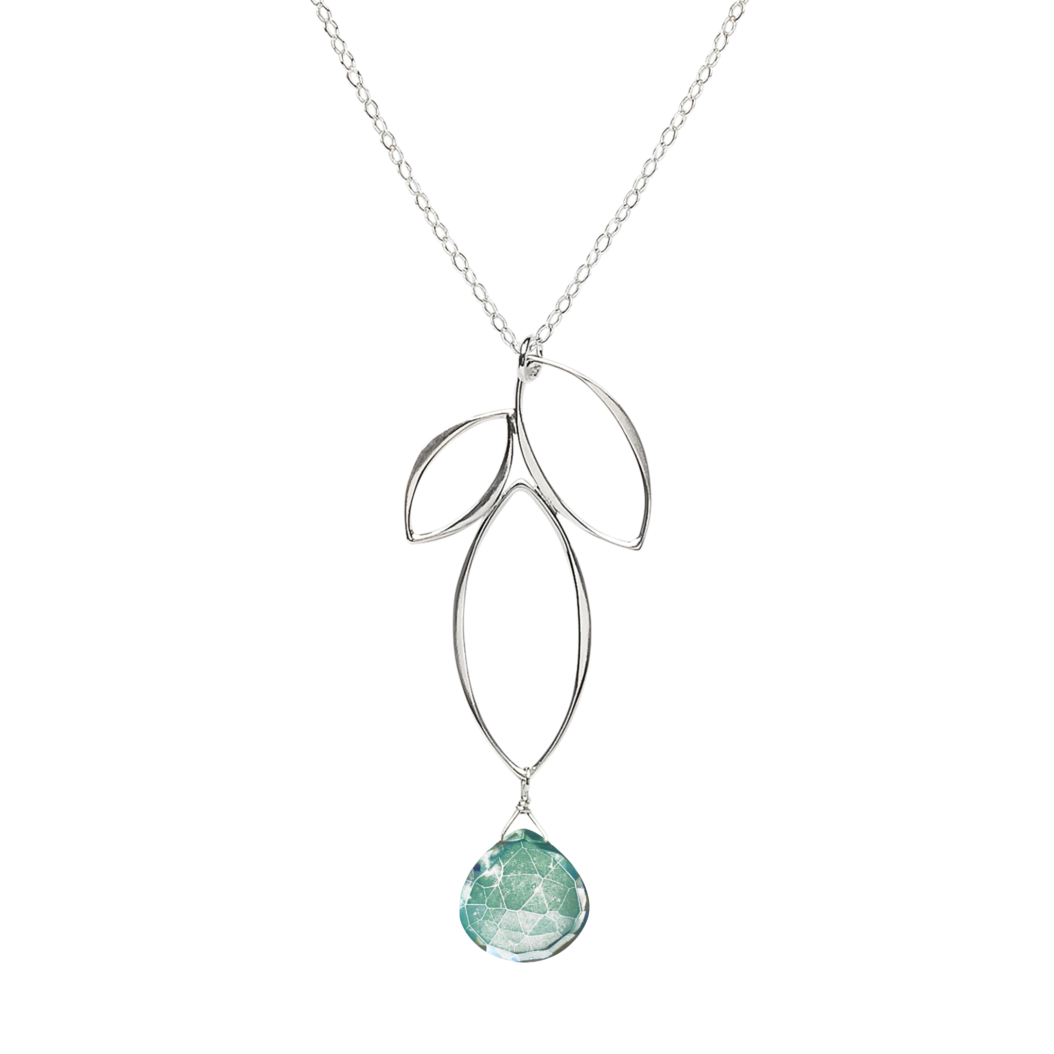 Ella Silver Small Fuchsia Necklace with Gemstone
