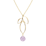 Ella Gold Small Fuchsia Necklace with Gemstone