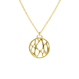 Gold Medium Framed Circle Cactus Necklace