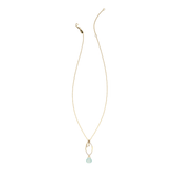 Ella Gold Small Leaf Fringe Necklace with Gemstone