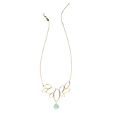 Ella Gold Windy Leaves Necklace with Gemstone