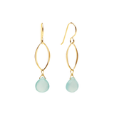 Ella Gold Original Leaf Earrings with Gemstones