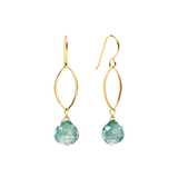 Ella Gold Original Leaf Earrings with Gemstones