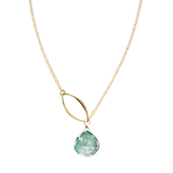 Ella Gold Single Leaf Necklace with Gemstone