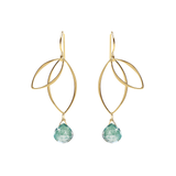 Ella Gold Petal Earrings with Gemstones