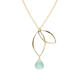 Ella Gold Petal Necklace with Gemstone